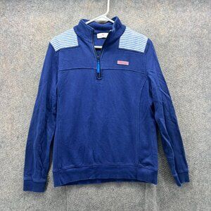 Vineyard Vines Sweatshirt Women Small Blue Striped The Shep Quarter Zip Pullover